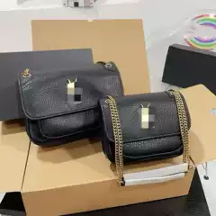New Yangshulin Messenger Bag Bubble Leather Niki Classic Crossbody Bag Fashion Versatile Retro Chain Bag for Women