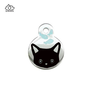New cat fish pet nameplate cat star man collar Jewelry pendant DIY Laser logo zinc alloy cat brand