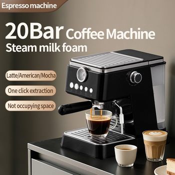 Foreign Trade High-Pressure Steam Coffee Machine Semi-Automatic Italian Household Milk Frother All-In-One Coffee Machine Small Cross-Border