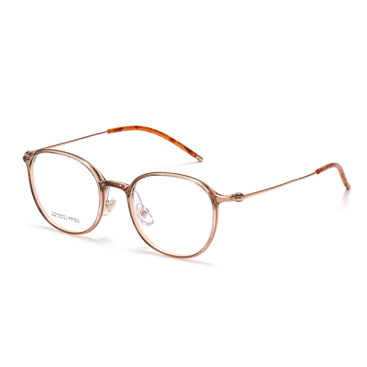 Danyang factory Yu titanium cold brown pure titanium glasses ultra-light plain glasses frame anti-blue light myopia glasses frame 8090