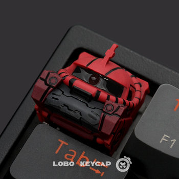 Mobile Suit Gundam Zaku Keycap Personalized Resin Art Keycap Mechanical Keyboard Translucent Keycap