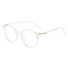 TR90 round large frame without makeup decoration white flat glasses frame light tea transparent color glasses frame myopia ultra light glasses frame
