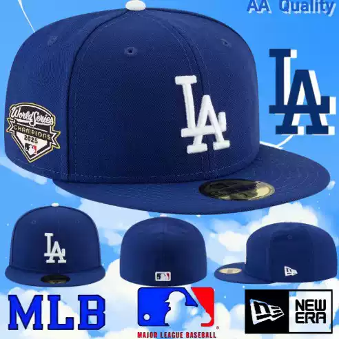 Cross-Border American-Style L.A. Fully Enclosed Los Angeles Dodgers Baseball Cap with Embroidery, Casual Trendy Hip-Hop Aa Quality