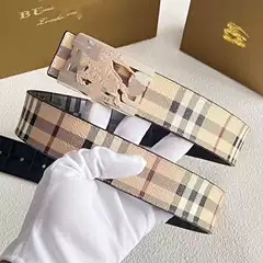 2025 Internet Celebrity New High-Quality Belt Men's Classic Business Smooth Buckle Plaid Versatile Simple Men's Belt