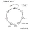 E580-steel color love zircon bracelet
