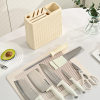 Kitchen Rotating Knife Holder Storage Rack Household Multi-Functional Countertop Chopstick Barrel Cage Kitchen Knife Holder Spoon Integrated Storage Box