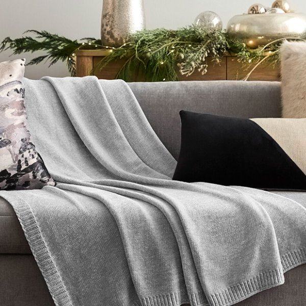 Chenille Knitted Sofa Decorative Blanket Throw Knitted Blanket Pure Color New Ready-Made Delivery