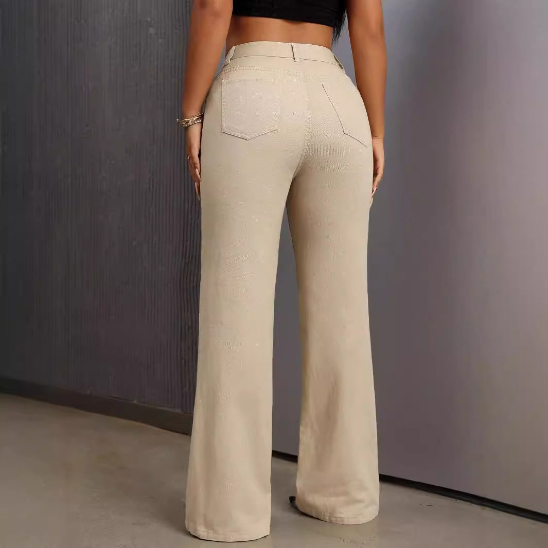 Flared Wide Leg Jeans High Waisted Floor Length Comfortable Fit Casual Wear for Women Wholesale Available