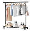 Freestanding Clothes Drying Rack for Home Bedroom, Thickened and Reinforced, Foldable Simple Indoor Dormitory Mobile Clothes and Hat Rack