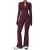 Cross-Border Zipper Cloud-Like Long-Sleeved Yoga Jumpsuit High-Intensity Fitness Sports All-In-One Bodysuit 2012