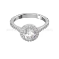 Full diamond solitaire white gold ring, size 6