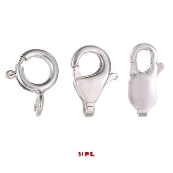 S925 sterling silver water drop lobster clasp imported suicide ring pendant necklace spring DIY jewelry square connector