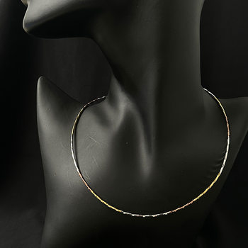 Italian high-quality collar full-body 925 silver 1.5mm cut flower necklace fashion versatile three-color gold silver jewelry