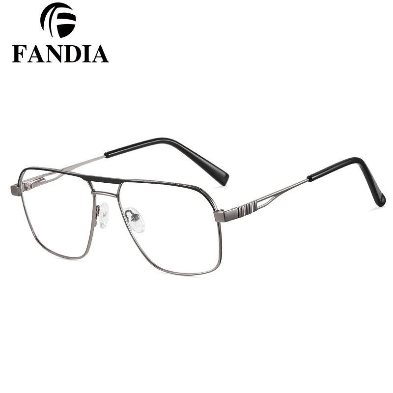 91370 Cross-Border Fashion Men's Anti-Blue Light Glasses Slingshot Gold Wire Frame Metal Export Optical Glasses Can Be Equipped with Glasses