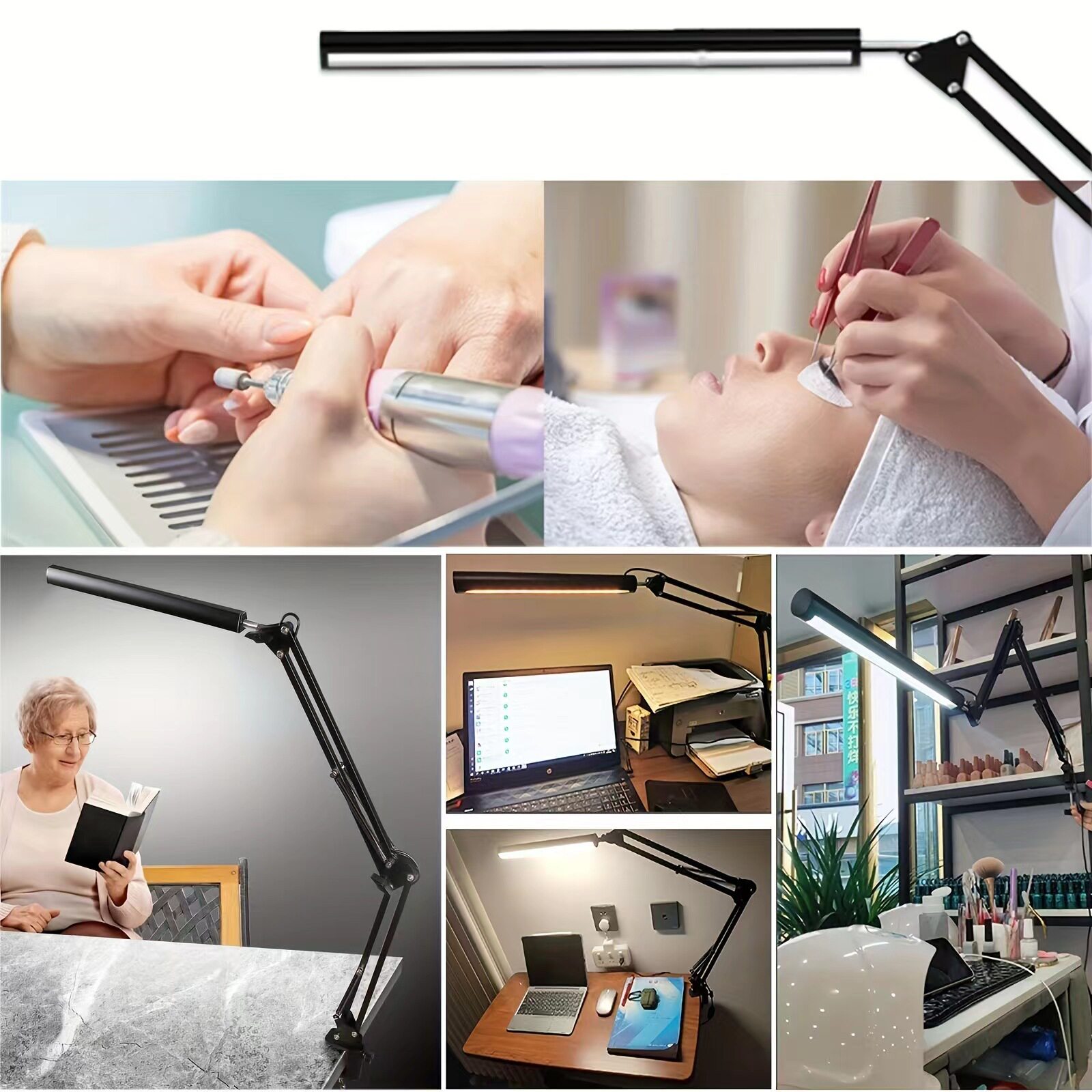 Desk Lamp Explosive Long Arm Eye Protection Table Lamp USB Convenient Folding Reading Learning Bedroom Bedside Clip Lamp
