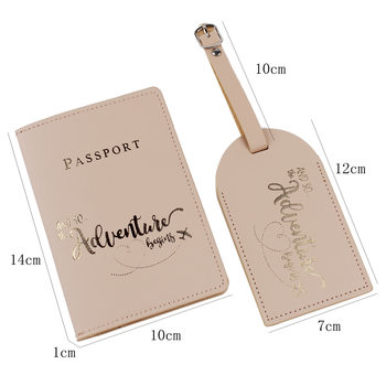 2025 Amazon Ultra-Thin Trendy Document Holder Pu Leather Passport Holder Passport Bag Luggage Tag 2-Piece Set Manufacturer Ready Stock