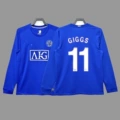 2008-09 man l erke blue long sleeves + printed no. 11 champions league version
