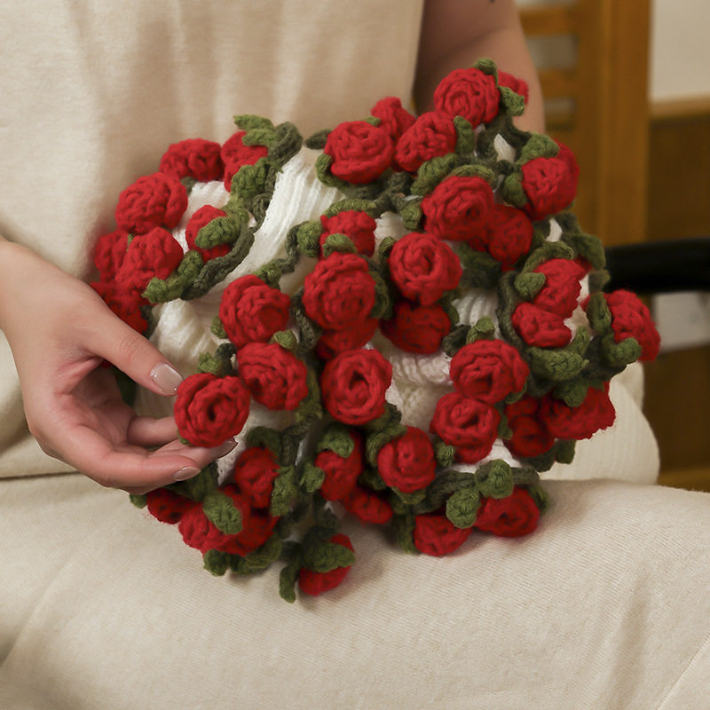 Rose Bouquet Blanket Finished Eternal Flower Nap Blanket Hand-Woven Decorative Blanket Blanket Chinese Valentine's Day Birthday Gift