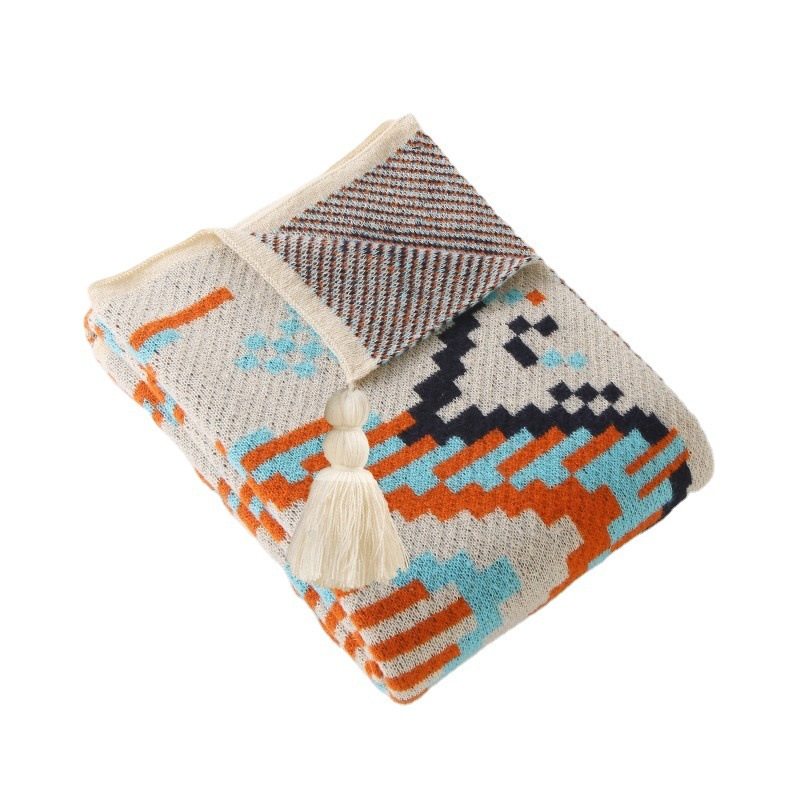 Bohemian Style Hotel Homestay Bed End Blanket Office Nap Blanket Air Conditioning Sofa Cover Blanket Knitted Sofa Blanket
