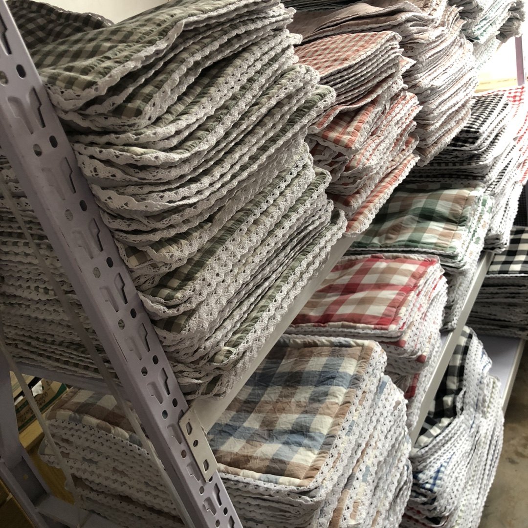 Factory production pure cotton washed cotton pillowcase Plaid quilted pillowcase adult thickened student dormitory pillowcase pure cotton