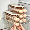 Creative Kitchen Timer Multi-Layer Egg Holder with Rolling Egg Slide for Refrigerator Side Door