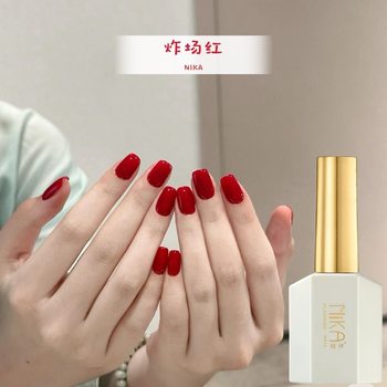 Angla Red Nail Polish Gel 2024 New Red Fried Field Red Nail Shop Wear Nail Polish Gel with Light Therapy