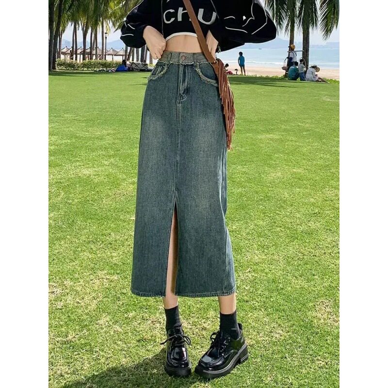 Summer Denim Bodycon Skirt Slim Fit Versatile Trendy Plus Size Options Casual Wear for Women Wholesale Available