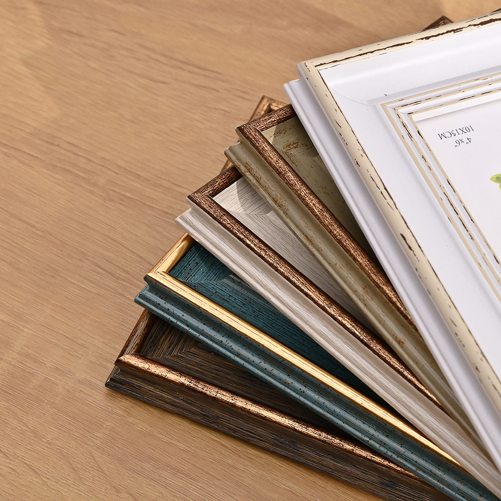 American retro photo frame table high sense 6 inch 7 inch 8 inch framed picture frame wall table photo frame factory wholesale