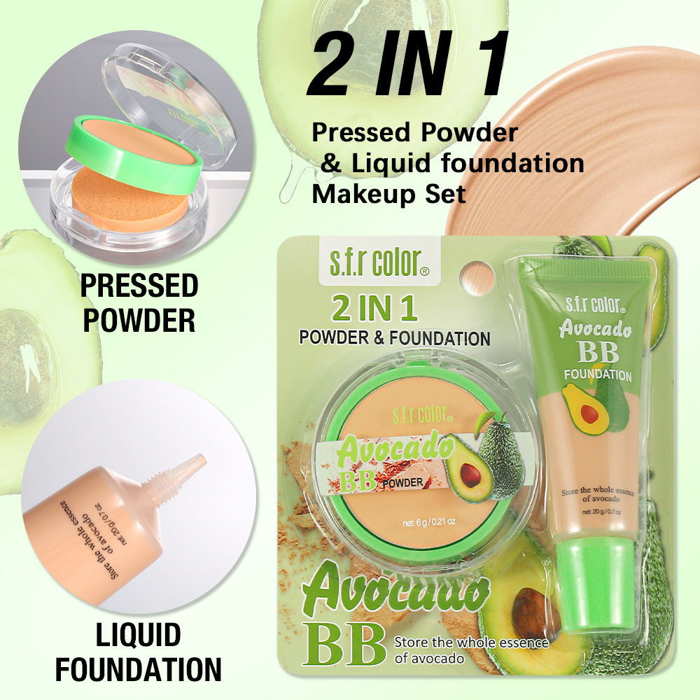 S.F.R Powder Foundation Liquid Foundation Set Moisturizing and Non-Stuck Powder Covering Acne Marks and Dark Circles Wholesale Long-Lasting Makeup