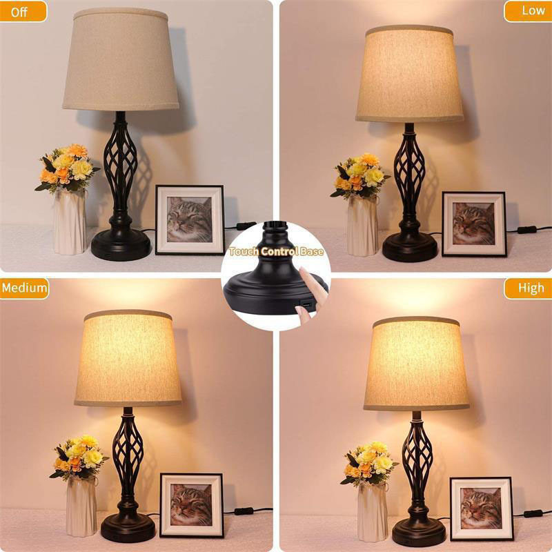 Cross-border USB Rechargeable Table Lamp for Bedroom American Country Retro Iron Nightlight for Hotel Room Bedside Lamp