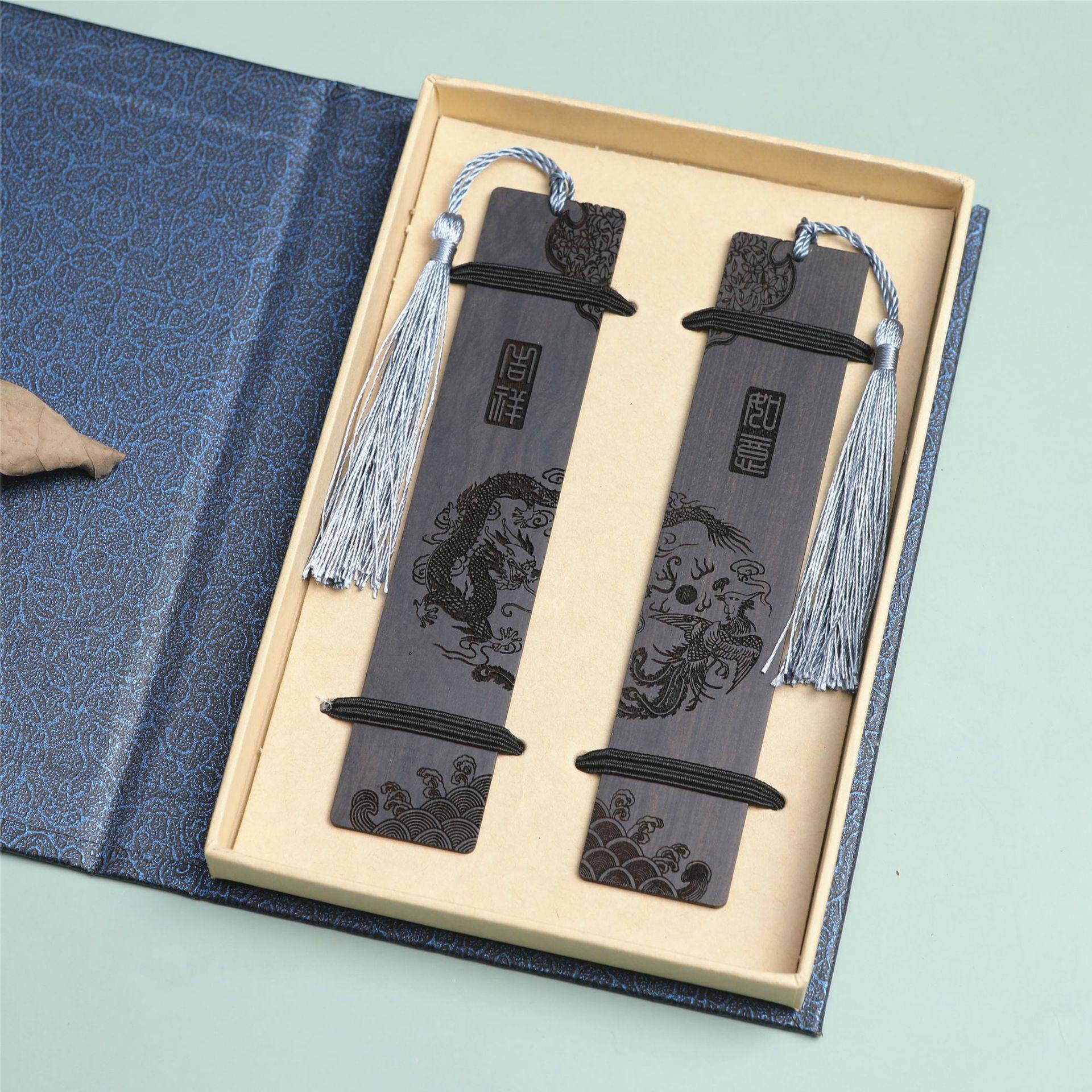 Rosewood bookmark ancient style wedding sign lucky Ruyi Longfeng Chengxiang company school cultural creative gift factory wholesale
