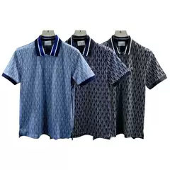 European and American Summer New Business Polo Shirt La Casual Fashion Men's Lapel Short-Sleeved Tops Flat Replacement Cross-Border European Goods