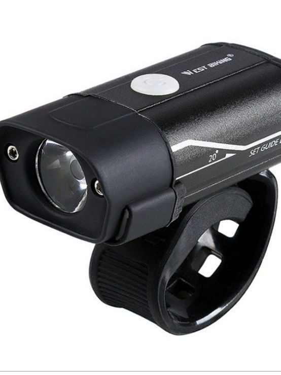 Bicycle headlight USB rechargeable bicycle light aluminum alloy car headlight 5-speed warning light riding flashlight accessories