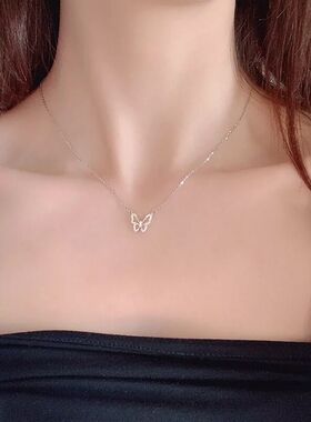 【Simple love银饰家】双十一抢先S925纯银小众轻奢镂空蝴蝶项链