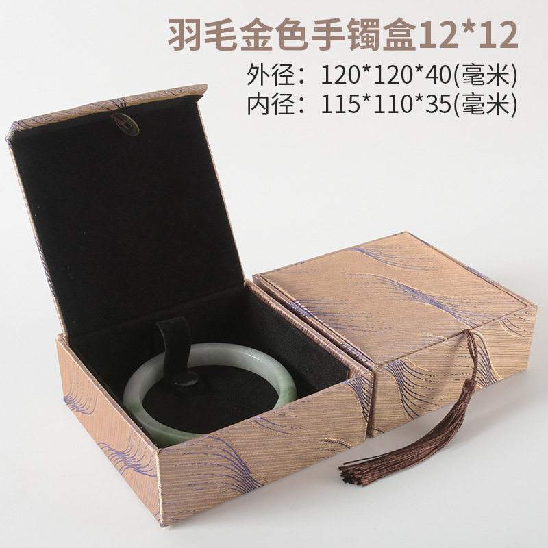 Gold Jewelry Storage Box Vintage Play Buddha Bead Bracelet Packaging Gift Box Silver Crystal Beeswax Pendant Box