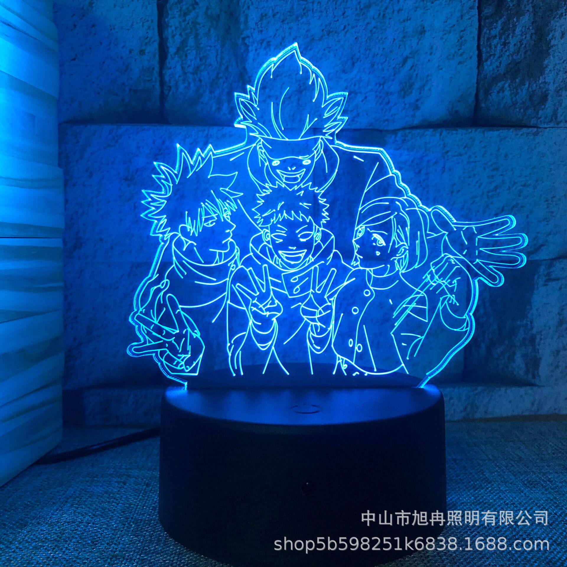 Cross-border 3D night light spell battle series Black touch remote control 16 color bedside lamp USB table lamp manufacturer