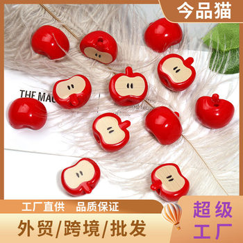 New Resin Half-Faced Apple Beads Simple and Fashionable Colorful Strawberry Loose Beads Cross-Border Creative Mobile Phone Chain Accessories