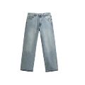 Light blue straight-leg trousers
