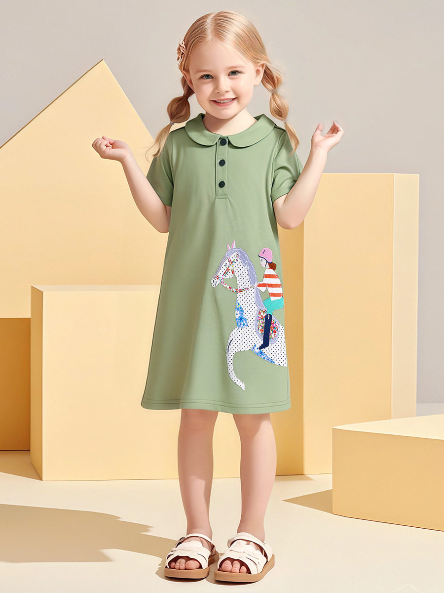Children's Dress, Cartoon Girls' Dress, New Summer Girls' Short-sleeve Dress