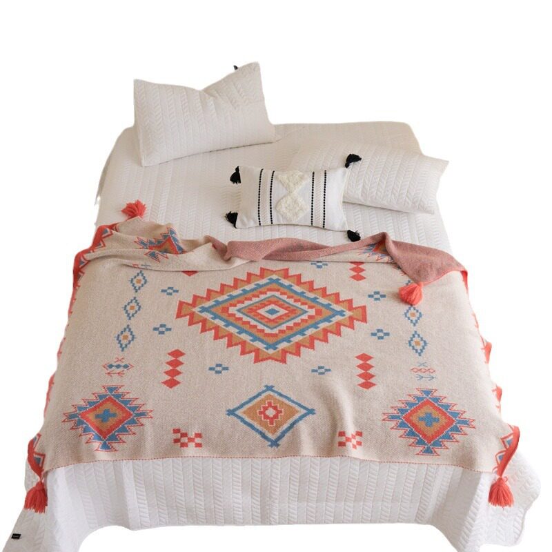 Four Seasons universal vintage knitted blanket foreign trade skin-friendly soft sofa blanket air conditioning kneecap blanket cross-border bedding