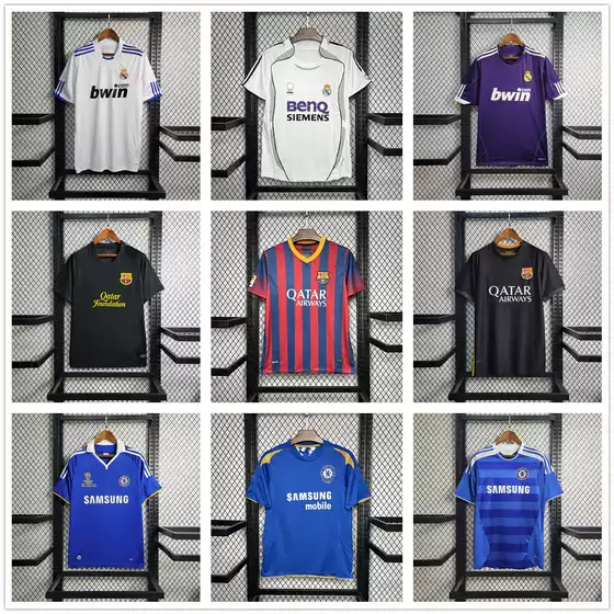 Classic Retro Thai Version Top Real Madrid Barcelona Chelsea Home and Away No. 7 Raul No. 9 Ronaldo No. 23 Beckham