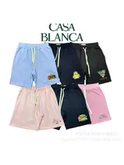 European and American Cross-border CASA Independent Station Foreign Trade New Products Casablanca Summer Pocket Printing Drawstring Shorts for Men and Women