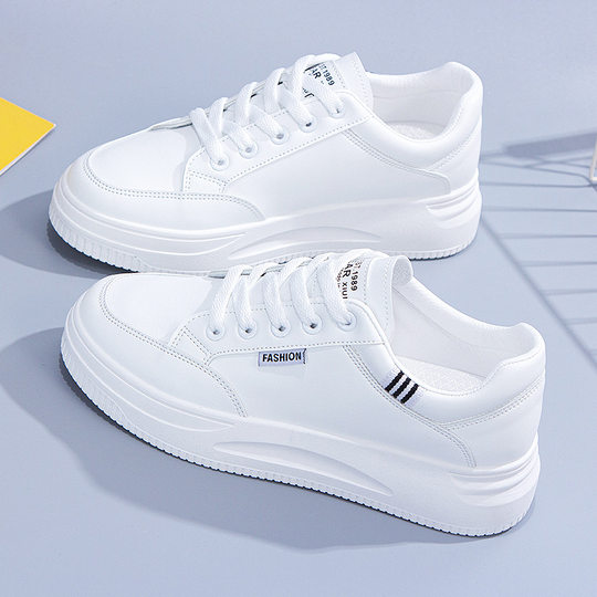 White Sneakers for Women 2025 Spring and Summer Trendy Platform Casual Shoes, Versatile Low-Heeled Sneakers for Students