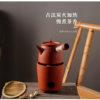 Red Clay Teapot with Threaded Design for Brewing Tea, Suitable for Chaoshan Kung Fu Tea, Made of Original Mineral Clay