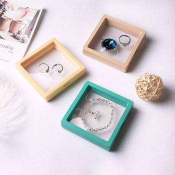High-Grade Colorful Transparent Pe Film Display Box Floating Packaging Box Jewelry Storage Box for Rings