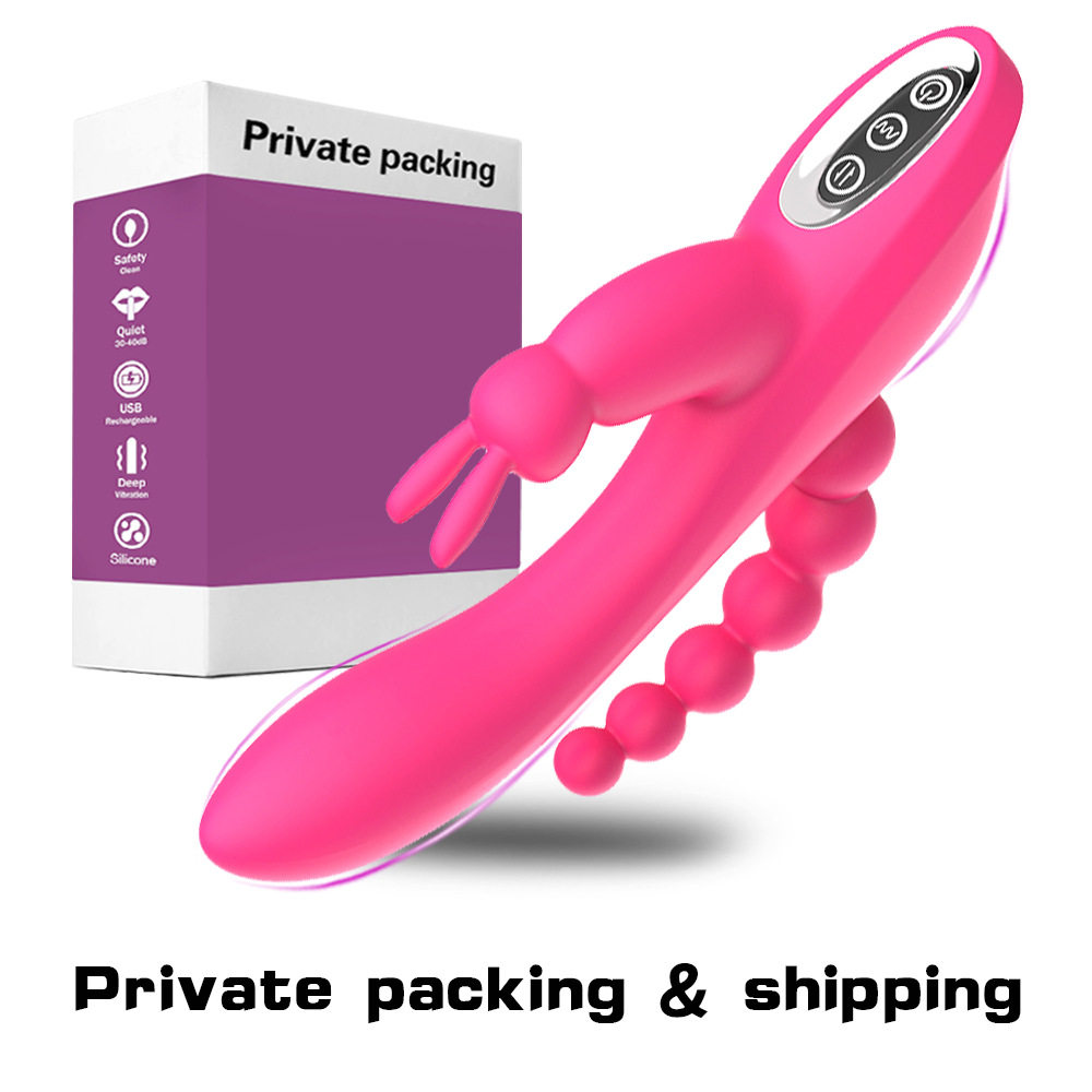Rabbit female vibrator G-spot clitoris stimulation massage stick sex toy