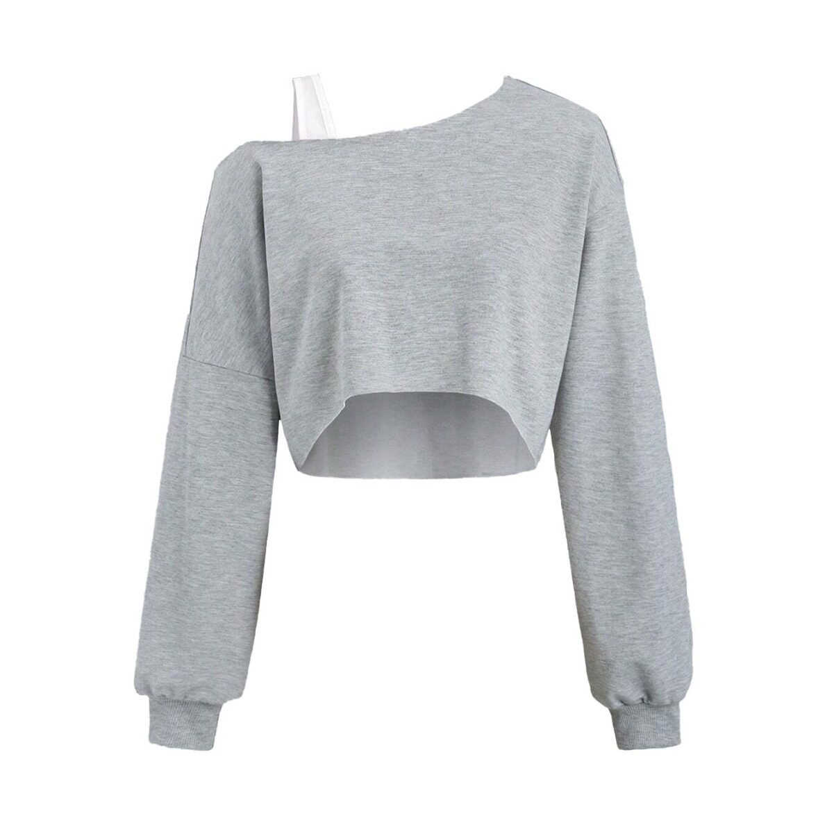 Womens Trendy Sports T Shirt Asymmetrical Neckline Long Sleeve Spring Summer Style Wholesale Available