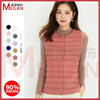 90 velvet women's liner waistcoat light down jacket women's Pinghu wholesale round neck plus size thin light winter coat