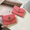 Crow litchi pattern silver label-pink