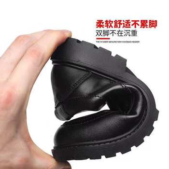 Boys' Leather Shoes Academy Soft Bottom Performance New Spring and Autumn Performance Black Little Boy British Summer Student Children's Shoes